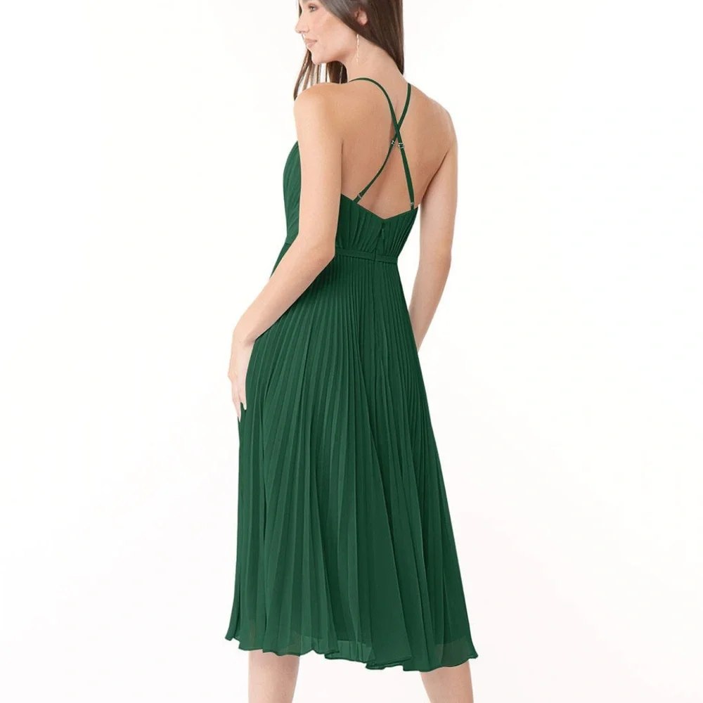 NWT Azazie x Kendall+Kylie Dasha Dress. Size A12. Color Pine (#84). Unaltered. - Picture 2 of 14